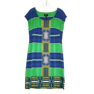 Laundry by Shelli Segal Green and Blue Dress M